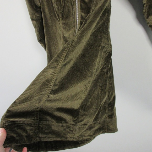 Anthropologie Pilcro Corduroy Dress 6 Green Cotton Zip-up Casual Career Boho 538 - Picture 9 of 13